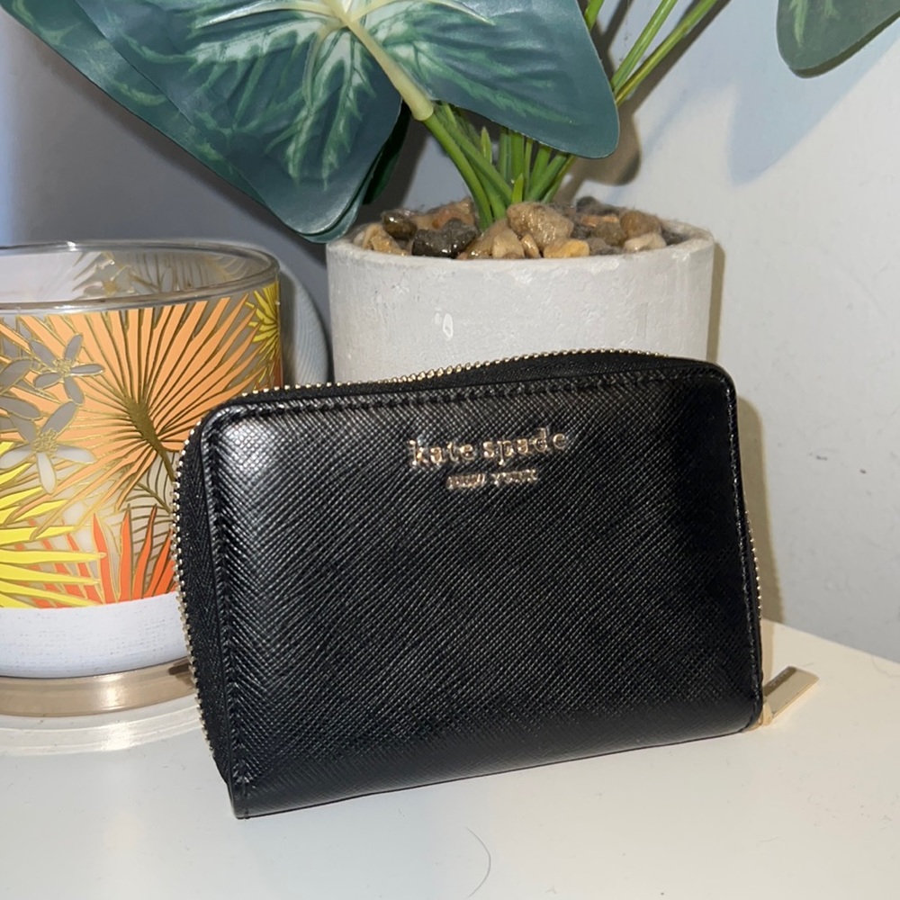 Kate Spade Card Wallet (Black & Gold)